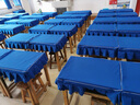 梓晨40×60小學(xué)生桌布桌罩課桌套罩兒童學(xué)習桌專(zhuān)用桌套學(xué)校教室書(shū)桌墊 寶藍（升級高密抗皺防水款） 40X60cm（A款開(kāi)口有邊有裙擺） 曬單實(shí)拍圖