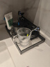 達沃（dawo）輕奢牙刷置物架漱口杯家用衛生間浴室高檔玻璃牙杯洗漱杯牙缸套裝 杯*2（煙灰+透明）+四孔架+大盤(pán) 曬單實(shí)拍圖