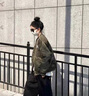 HNBKNL美式潮牌棒球服男秋冬季休閑加絨ma1飛行員夾克衫寬松大碼外套 軍綠-春秋款（NE01） XL （推薦體重135-160斤） 曬單實拍圖