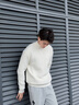 名創(chuàng)優(yōu)品（MINISO）超厚毛衣男秋冬加絨淺色系內(nèi)搭立領(lǐng)保暖打底衫男生慵懶風(fēng)痞帥穿搭 米白 L 175 (體重120-140斤) 曬單實拍圖
