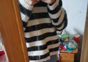 H&M女裝毛針織衫春季條紋拉鏈高領(lǐng)羅紋針織套衫1089156 黑色/條紋 L 170/104 曬單實(shí)拍圖