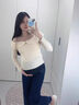 朗茵孕婦褲子秋冬款外穿2025新款小個子牛仔褲冬季加絨加厚打底直筒褲 丹寧藍春秋款 L 曬單實拍圖