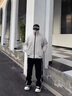 LEEREDPOI美式闊腿休閑褲子男春秋夏季2025新款青少年帥高個(gè)子加長(zhǎng)運(yùn)動(dòng)衛(wèi)褲 米白色 XL 約130-150斤可穿 曬單實(shí)拍圖