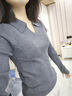 美力城毛衣女針織衫2025春秋新款黑白色打底衫內(nèi)搭氣質(zhì)高檔顯瘦羊毛衫 純灰 常規(guī) M 曬單實(shí)拍圖