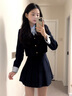 茉衣雅（MOYIYA）大碼富家千金學(xué)院風(fēng)套裝春秋高級感西裝外套女燈芯絨半身裙兩件套 外套+短裙 M 85-100斤 曬單實(shí)拍圖