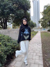 燦圖 美式hiphop運(yùn)動褲子女春秋季寬松休閑褲小個子潮流百搭束腳衛(wèi)褲 白灰色【常規(guī)款】 M 【尺碼偏大，建議拍小一碼】 曬單實(shí)拍圖