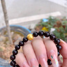 古苒印度小葉紫檀黃金轉(zhuǎn)運珠手鏈男女款本命年足金串珠硬金手串禮物 0.8六字真言(滿金星0.8x21顆+足 曬單實拍圖