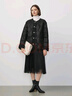朗姿白鵝絨法式復古黑色小香風圓領羽絨服外套冬季新款上衣 黑色 2XL 曬單實拍圖