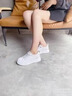 百麗踏系列品牌斷碼全皮牛皮小白鞋新款女鞋春款百搭軟皮真皮厚底一腳蹬 牛皮單里白色 34 運動(dòng)鞋尺碼 曬單實(shí)拍圖