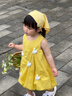 韞舜兒童小方巾頭巾田園圍巾圍脖嬰幼兒出門防風(fēng)紗巾女童攝影拍照領(lǐng)巾 田園方巾【波點黃+格子黃】 45*45 曬單實拍圖