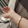 瑾惜金包銀手鐲碎碎冰女款實心黃金手鐲結婚送女友送老婆時尚生日禮物 包金1.2g+碎碎冰約23g+54圈號 真金包銀放心購買 曬單實拍圖