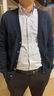 布克兄弟（BrooksBrothers）男士秋冬新款V領純色logo毛衣開衫 4004-藏青色 M 曬單實拍圖