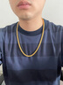 周鑫行黃金項(xiàng)鏈男士款 雙龍頭霸氣男士項(xiàng)鏈足金絞絲土豪款金鏈子 黃金同款手鏈約50.75g 20.5cm 曬單實(shí)拍圖