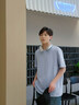 名創(chuàng)優(yōu)品（MINISO）冰絲T恤男夏季男生運(yùn)動(dòng)休閑寬松短袖2025新款涼感透氣速干衣服男t 淺藍(lán)(藍(lán)色笑臉胸標(biāo)) M 170(30天質(zhì)量問(wèn)題全額退) 曬單實(shí)拍圖