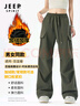 JEEP SPIRIT吉普沖鋒褲男女春夏季速干冬季加絨運動戶外防水風(fēng)休閑工裝長褲子 男女同款-黑色【加絨款】 M 曬單實拍圖