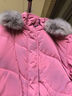 妖精的口袋90白鴨絨連帽中長(cháng)款羽絨服女2024冬季新款寬松保暖外套 時(shí)尚玫紅 S 曬單實(shí)拍圖