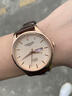 LONGAIES名牌    手表男士全自動(dòng)機械表防水休閑夜光真皮時(shí)尚商務(wù)男表 玟金白面收藏送皮帶 40mm 曬單實(shí)拍圖