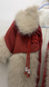 G.duck小黃鴨女童拜年服皮草外套冬季新款兒童加絨加厚短款棉衣公主紅色 紅色 內里兔毛 120 曬單實(shí)拍圖