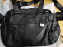 左森左森真皮單肩包男士頭層牛皮斜挎包多口袋旅行包休閑手提電腦軟皮 黑色(小號) 曬單實(shí)拍圖