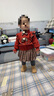 凡獵女童連衣裙春裝洋氣兒童公主裙學院風套裝一周歲寶寶禮服春秋 酒紅色 90 曬單實拍圖