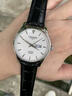 LONGAIES名牌    手表男士全自動(dòng)機械表防水休閑夜光真皮時(shí)尚商務(wù)男表 本色白面收藏送皮帶 40mm 曬單實(shí)拍圖
