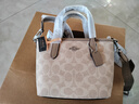 蔻馳（COACH）女包 City Mini Tote Bag 手提托特單肩斜挎包 送女友新年禮物 灰褐色CW032-SVPWH 15.5*9*14cm 經(jīng)典熱銷(xiāo)款 曬單實(shí)拍圖