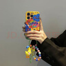 夢(mèng)臨小黃鴨掛件適用于蘋(píng)果16promax手機(jī)殼iphone13涂鴉12/11華為mate60斜挎15promax防摔13pro 波浪行李箱-sunny彩虹云朵+黃色鴨子掛件 iPhone14pro 曬單實(shí)拍圖