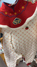 微獅牧尼寶寶過年拜年衣服冬保暖棉服連體衣嬰兒新年服喜慶中國風 如意紅 80cm 曬單實拍圖