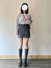 妙奕嘉裙子冬季半身裙女毛呢灰色短裙a字裙2024新款女士包臀裙冬裙半裙 灰色毛呢半身裙 M 【建議90-105斤】 曬單實(shí)拍圖