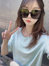名創(chuàng)優(yōu)品（MINISO）白色t恤女2025新款夏季學(xué)生運(yùn)動(dòng)防曬衣防紫外線(xiàn)寬松涼感冰絲短袖 淺藍(lán)色(空白) M 160 (不褪色 不變形) 曬單實(shí)拍圖