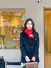 南木熊紅色圍巾女2026冬季新款高顏值中國紅節日圍巾針織圍脖本命年禮物 圍巾【紅色】 曬單實(shí)拍圖