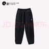 Q21【加厚】?jì)和瘖A棉長(cháng)褲男童女童秋冬新款外穿運動(dòng)衛褲休閑束腳長(cháng)褲 曜石黑 140cm 曬單實(shí)拍圖