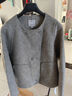 對白超好看氣質(zhì)短款全羊毛呢外套女2025冬季新款小個(gè)子雙面呢大衣 冰河灰 M 曬單實(shí)拍圖
