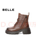 百麗（Belle）時(shí)尚復古馬丁靴女商場(chǎng)同款真皮短筒靴D3F1DDD4 咖色-單里 36 (230mm) 曬單實(shí)拍圖