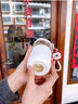 啟諾高顏值玻璃杯帶茶隔泡茶杯子男女生家用辦公室直飲隨手杯2025新款 白紅-520ML 曬單實(shí)拍圖