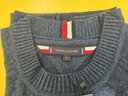 TOMMY HILFIGER【純羊毛】男裝簡(jiǎn)約合身圓領(lǐng)打底羊毛衫針織毛衣02616 深藏青DV6 M （推薦：135-150斤） 曬單實(shí)拍圖