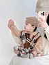 G.DUCKKIDS小黃鴨新生嬰兒衣服春秋6-12個(gè)月學(xué)院風(fēng)滿月男寶寶周歲禮服假兩件 卡其色 73cm 73碼3-7月（建議寶寶6-8公 曬單實(shí)拍圖