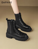 達芙妮英倫風(fēng)厚底馬丁靴女2025新款復古黑色機車(chē)騎士短靴夏季薄款 曬單實(shí)拍圖