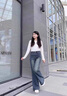 紅蜻蜓微喇牛仔褲女2025年春夏季新款女裝休閑高腰顯瘦女士喇叭長褲子女 復古藍長褲- 常規(guī) 28 曬單實拍圖