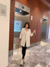 AEMAPE高端中長款風衣外套女士2025春秋季新款大牌女裝時尚寬松減齡上衣 米白色 L [106-115斤] 曬單實拍圖