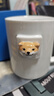 三淺（SANQ）可愛水柴犬馬克杯陶瓷杯送女友男馬克杯情侶對杯有手柄禮物 憨太郎  白釉 [ 400ML 曬單實(shí)拍圖