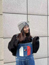 TOMMY JEANS【闊腿背帶褲】女裝美式復(fù)古潮流拼色寬松牛仔背帶褲18208 牛仔藍(lán)1A5 XS 曬單實(shí)拍圖