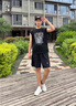 曼迪尚多巴胺彩色速干短褲男夏季薄款潮牌寬松休閑美式運動情侶五 K65黑色 L 【110-125斤】 曬單實拍圖