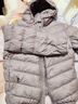 鴨鴨（YAYA）兒童輕薄羽絨服短款小童中大童連帽男女童2023秋冬洋氣童裝外套 淺紫-女 130 曬單實(shí)拍圖