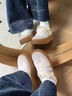 依思 Q（exull）厚底德訓(xùn)鞋女2025春秋新款軟底舒適百搭休閑鞋女校園風(fēng)學(xué)生板鞋 米白色-跟高4cm【豬皮鞋墊】 37 曬單實(shí)拍圖