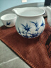 瓷都窯火景德鎮手工青花玲瓏茶具 高檔鏤空陶瓷手繪功夫茶壺茶杯套裝禮贈 翠竹玲瓏（茶壺）8件套 曬單實(shí)拍圖