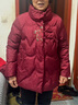鴨鴨（YAYA）奶奶冬裝短款羽絨服60歲70老人冬季婚禮中老年媽媽女款外套QC 紫紅色 XL 曬單實(shí)拍圖