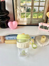物生物塑料杯tritan材質(zhì)吸管杯男女學(xué)生戶(hù)外運動(dòng)水杯夏季便攜提繩杯子 星芒青萍綠 400ml 曬單實(shí)拍圖