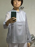 科蒙.博卡2024春夏桑蠶絲新款長(cháng)袖繡花上衣優(yōu)雅氣質(zhì)純色透氣薄女裝 霧霾紫 XL 曬單實(shí)拍圖