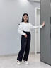 歐麥璐女童牛仔褲春秋新款2025褲子兒童中大童寬松直筒一體絨闊腿褲秋冬 不加絨黑色 150 碼(建議身高135-145厘米) 曬單實(shí)拍圖